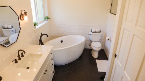 What whole-house remodel doesn't include new bathrooms? This Bellingham home was no exception.